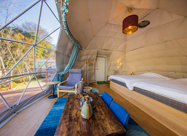 【東海_静岡県】【ドームテントタイプ】広々とした室内で自然の中でホテルライクを満喫