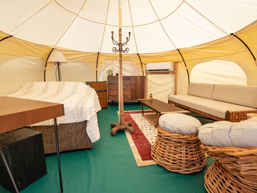 【滋賀県】可愛いフォルムが人気のロータスベルテント